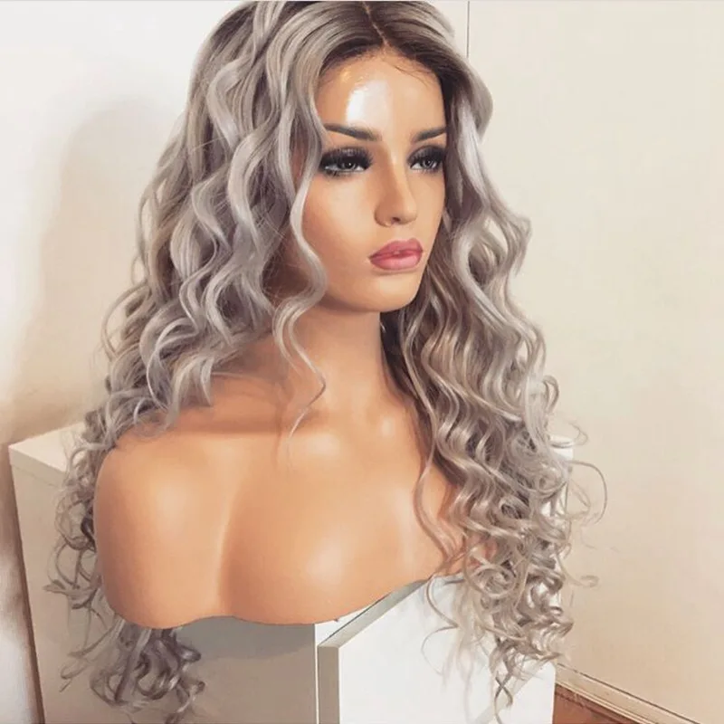 synthetic kinky curly lace front wig