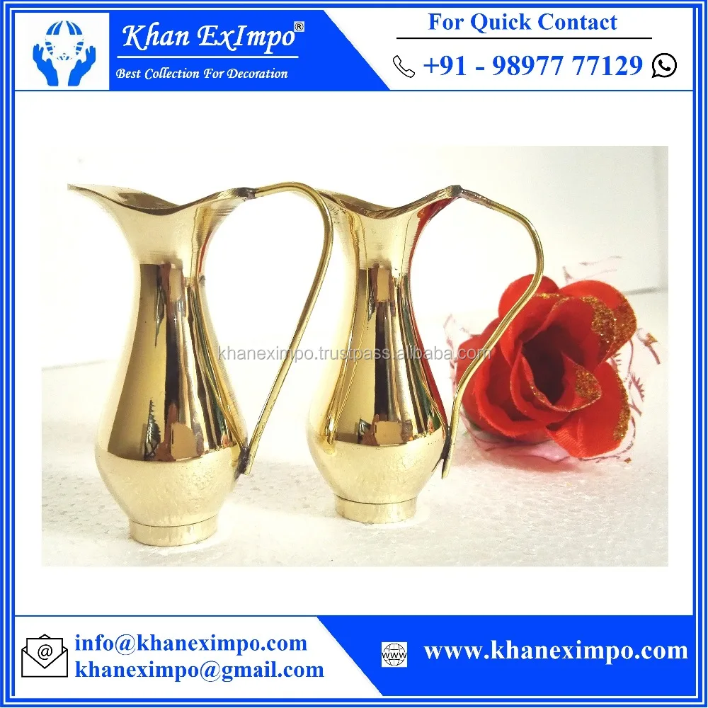 Metal Gahwa Milk Pot Coffee and Tea Sets Sustainable Polish Finish Arabic Dallah Plan Brass