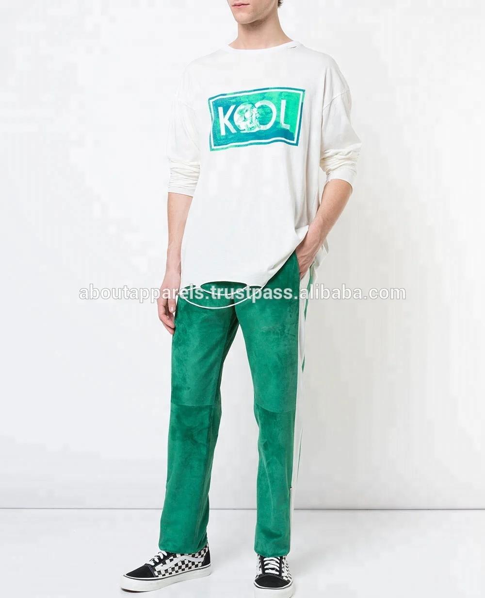 Bulk Custom genuine Suede motorbike Leather Pants Men Black genuine Suede Leather Pants