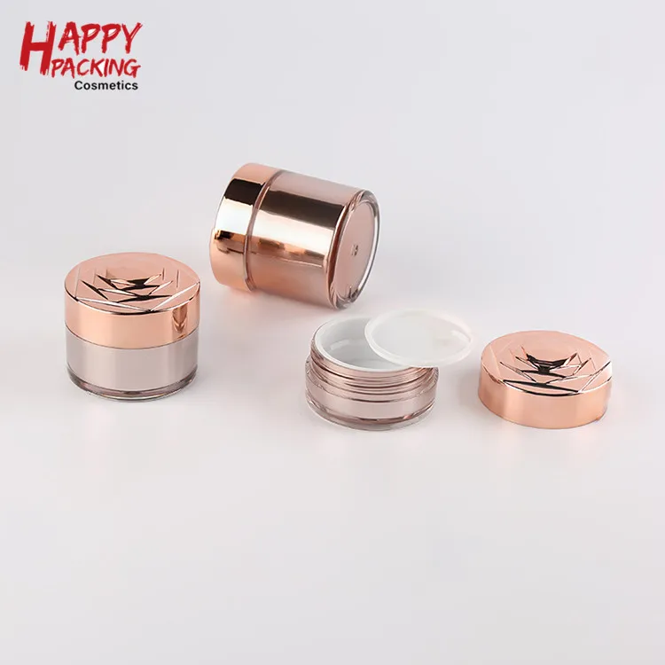Luxury Beautiful Rose Gold Cosmetic Jar For Acrylic Cream Jars Wholesale