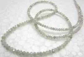 100% Natural White And Gray Diamond Beads Necklace At Wholesale Price In India,diamond beads Strands,diamond strand necklace