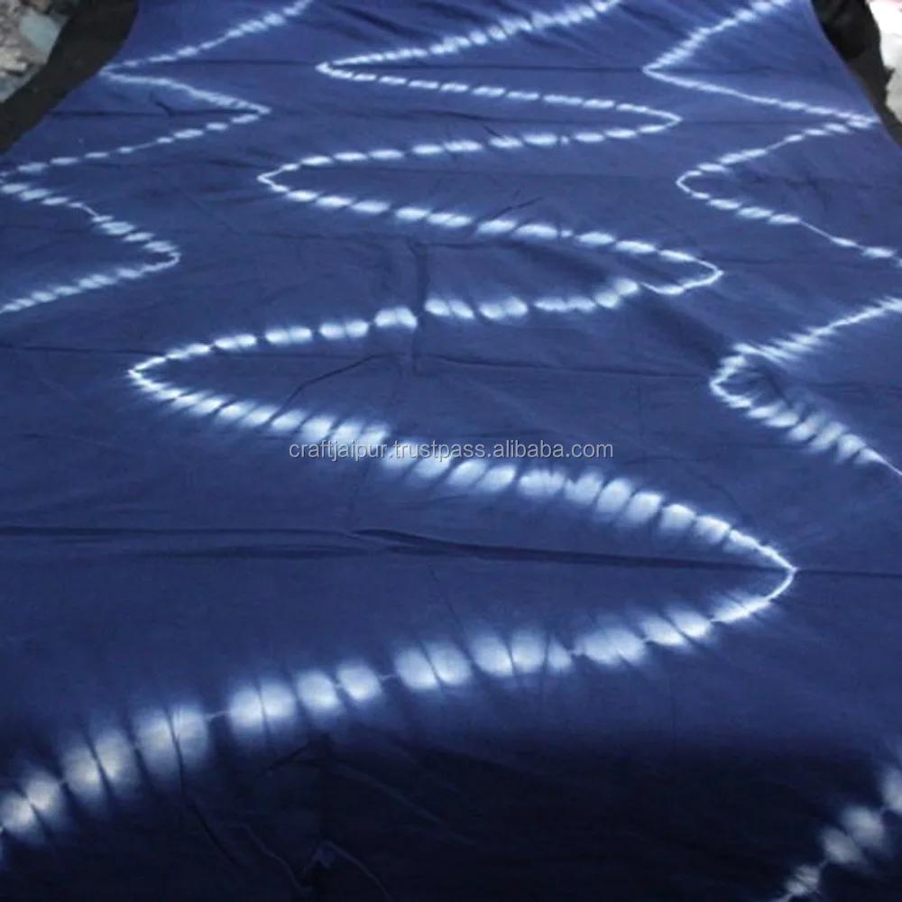Indian Handmade High Quality Shibori Cotton Indigo Blue Tie Dyed Fabric Wholesale Dress Sewing Running Material