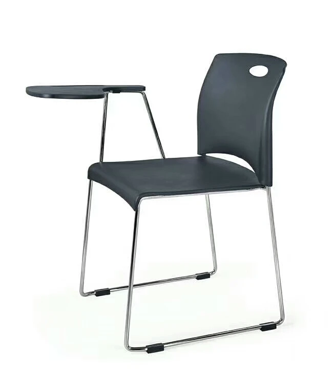 wholesale Plastic integrated molding Meeting chairs solid chromed base red black white yellow green blue PP Training chairs