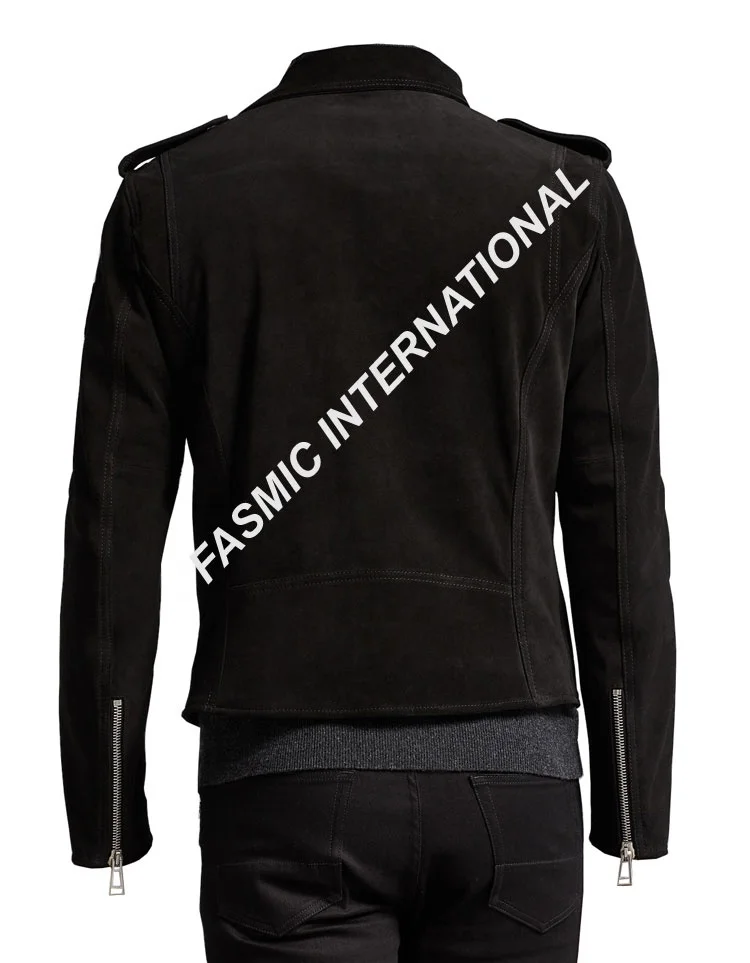 Top New Hot Design Suede Leather Men Biker Jacket