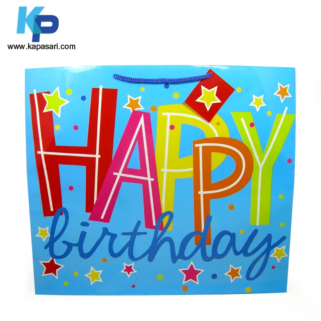
Happy Birthday bag paper bag gift bag shopping with custom printing design for kids 