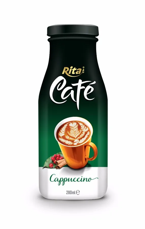 280ml Glass French Vanilla Coffee Drink Bottle Factory Price Energy Increasing Sweet Flavor Free Design Label Halal Food