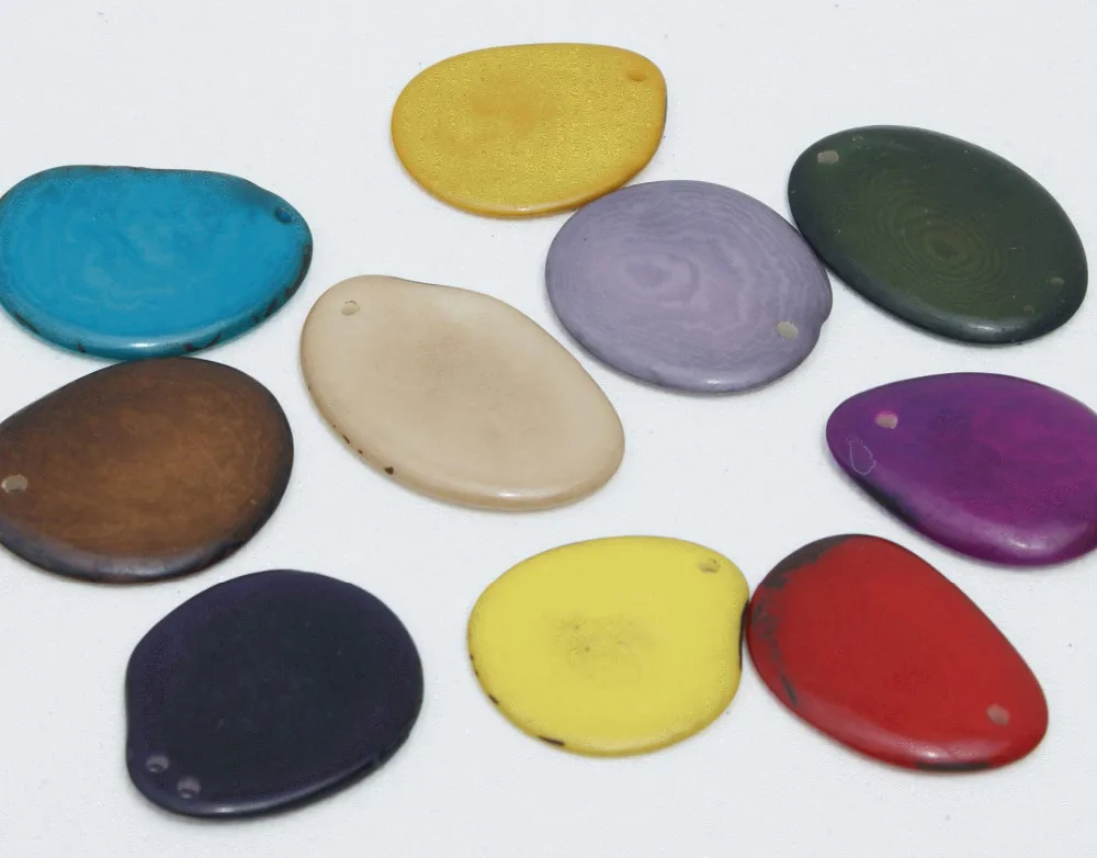 Tagua Beads Wholesale Colored Large Petals Pieces for Natural Jewelry Making Vegetable Ivory Beads Ecuador