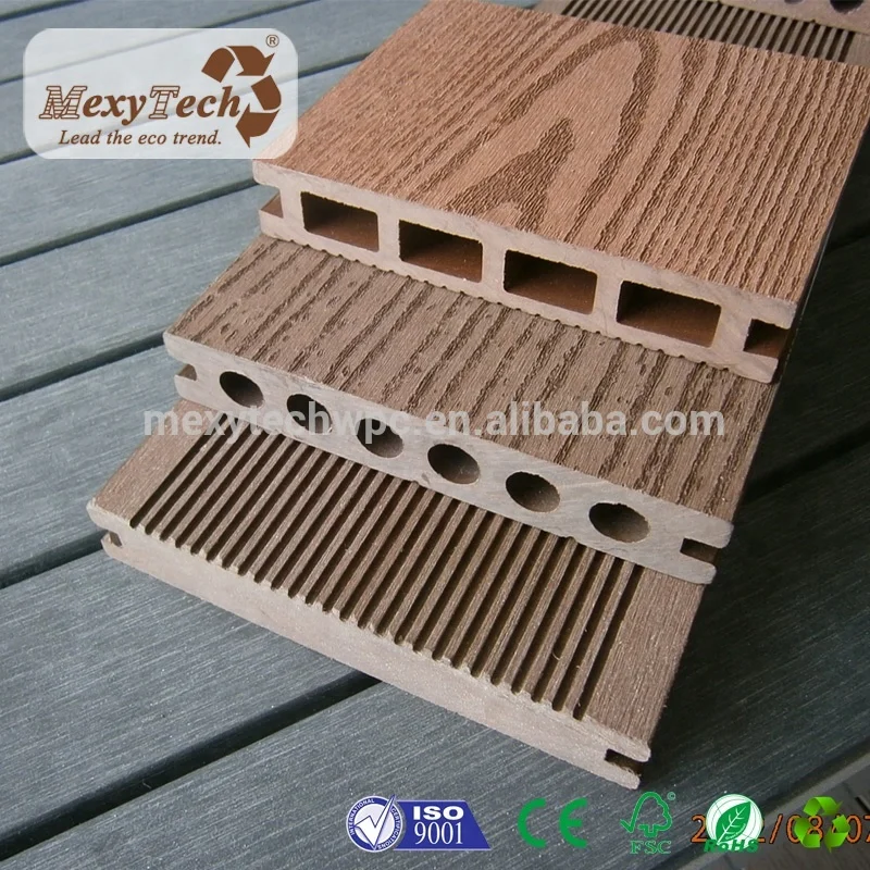 Eco-friendly solid composite decking outdoor fireproof wpc flooring