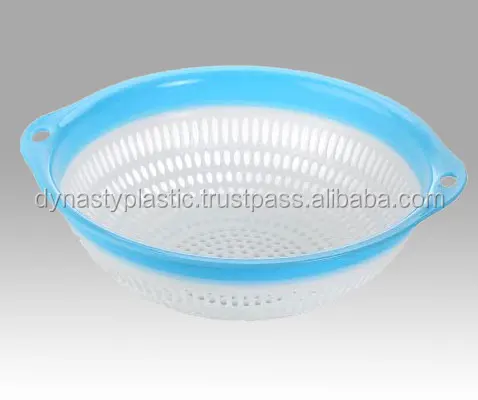 2023 Hot Selling Small DC Home Kitchen Gadgets Plastic Collander Draining Basket Strainer Silicone Kitchen Steamer (190 X 173 X