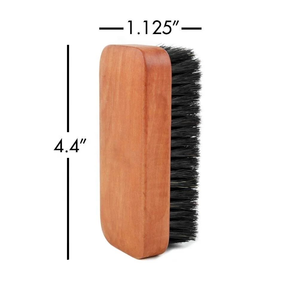 Round shape black boar bristle beech wooden beard brush