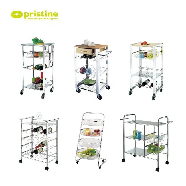 Сделано в Тайване мебель для дома хранения 4-ярусный выставочный стенд металлический поднос Кухонная Тележка