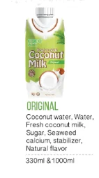 HOT SALE !! Original Coconut Milk - 1000ml & 330ml - OEM UNSWEETENED Drink Beverage 100% natural High quality healthy drink