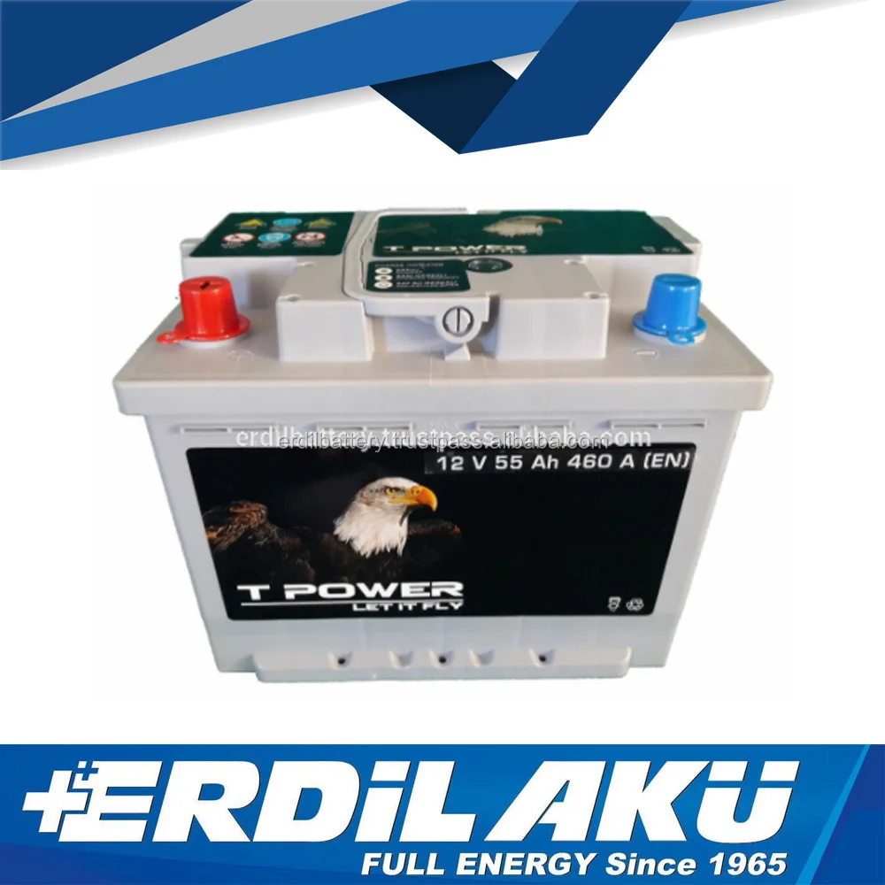 
55 Ah cheap tpower car battery 