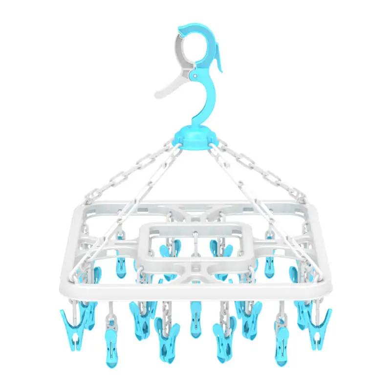 Лидер продаж 2018, низкая цена, хорошее качество, пластиковая вешалка из полипропилена с 24 зажимами для носков, перчаток, Маленькая детская одежда