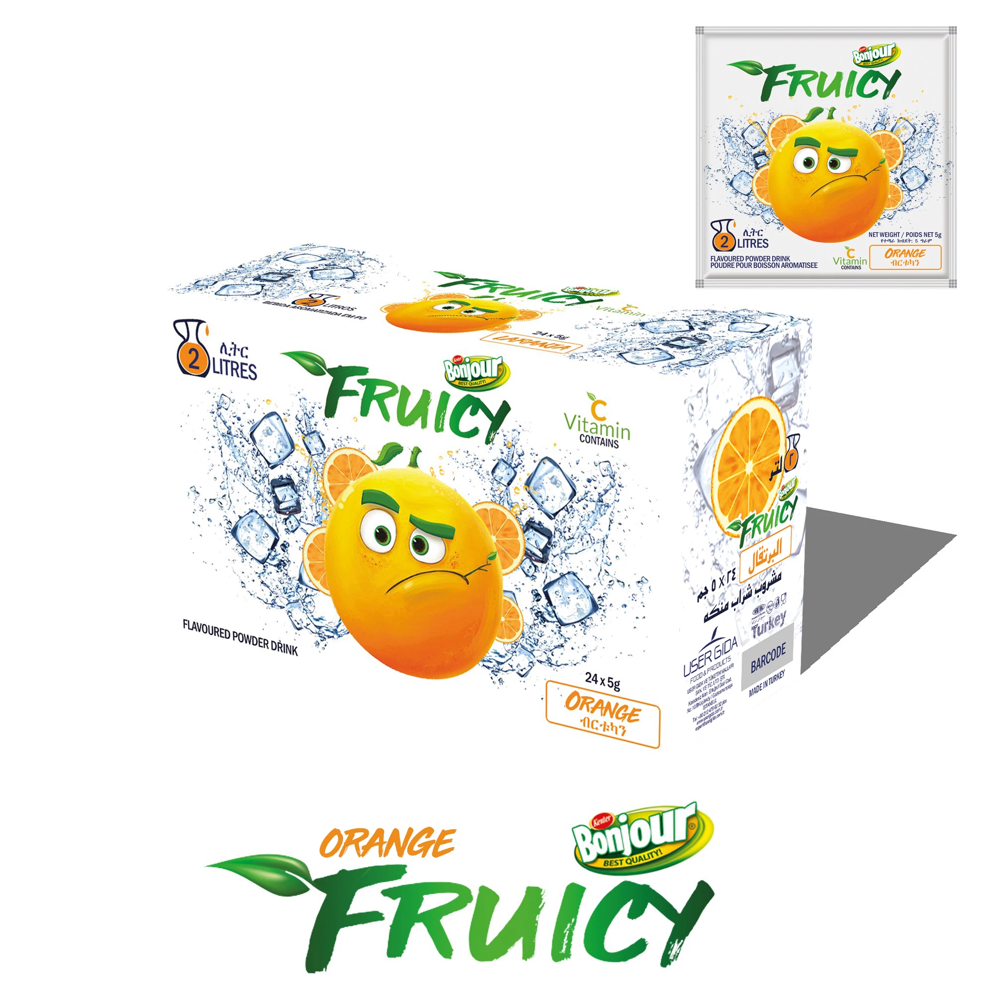 
Fruicy ORANGE Flavoured Powder Drink / 2 Litres 