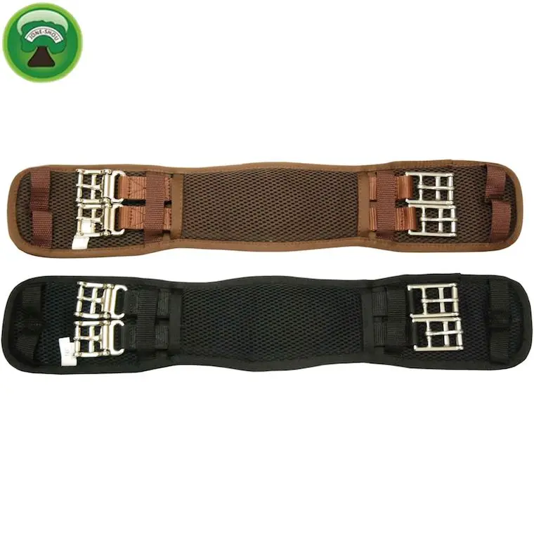 3D mesh vinyl fleece anatomically girth horse black