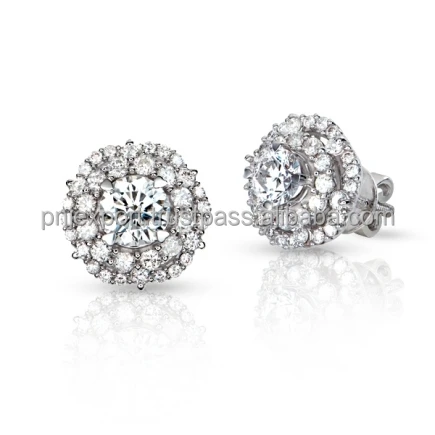 Natural Diamond Women Jewelry Set Jewelry Manufacturer Wholesale 14K Gold White Round Brilliant Cut