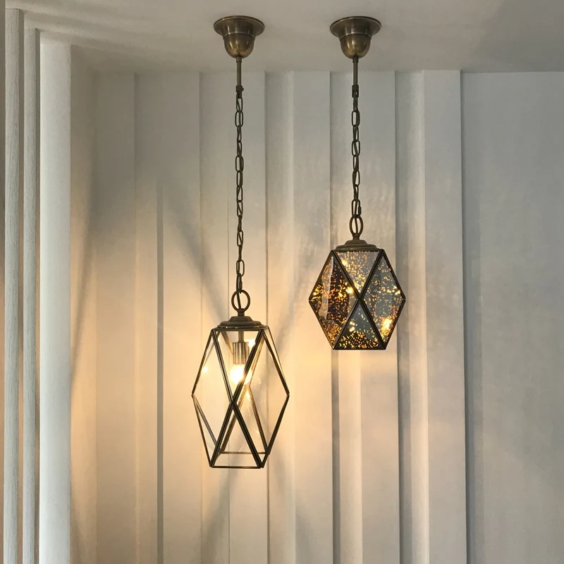 New Products Personalized Iron Geometric Color Hanging Lamp Hotel &Led Lighting Lamp From ZhongShan