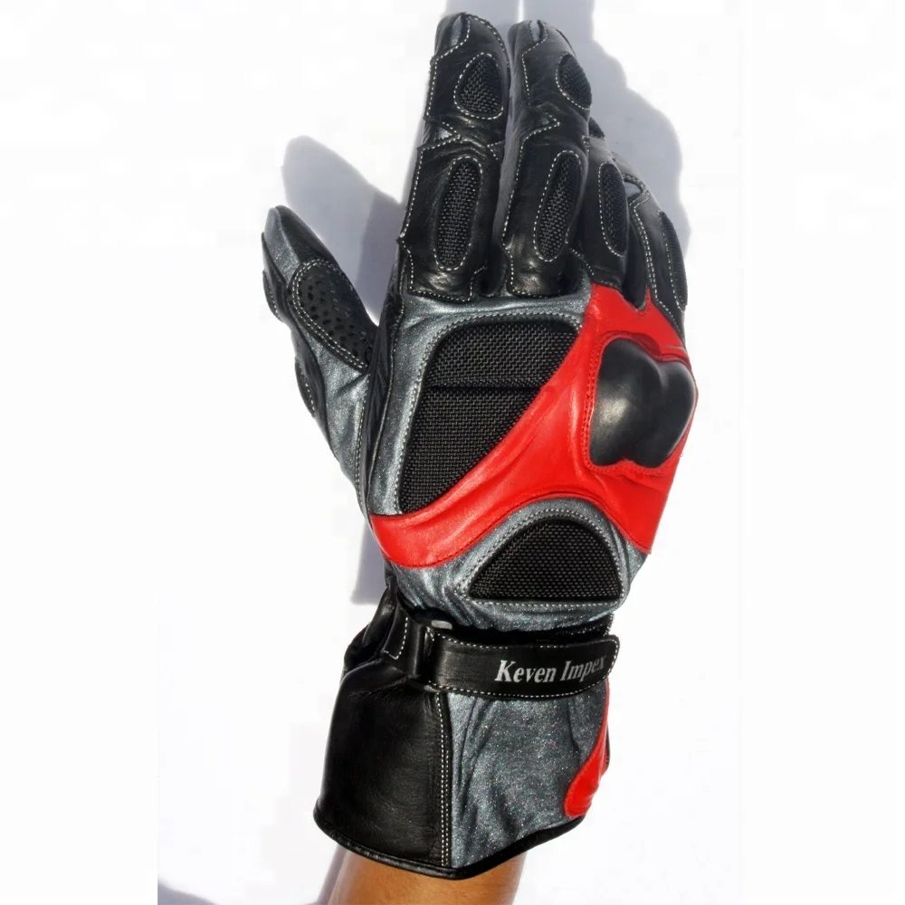 Best selling cow hide Genuine leather motorbike racing gloves USA 2023