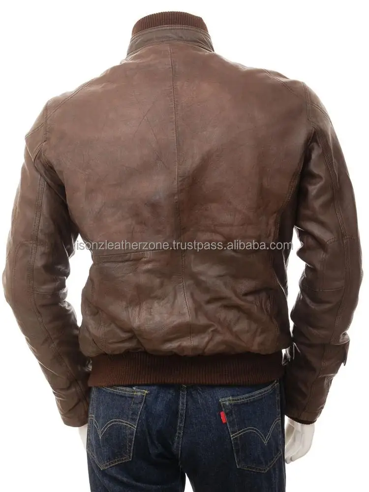 Wholesale Price Latest Design Motorcycle Woodland Man Genuine Leather Flight Bomber Jacket