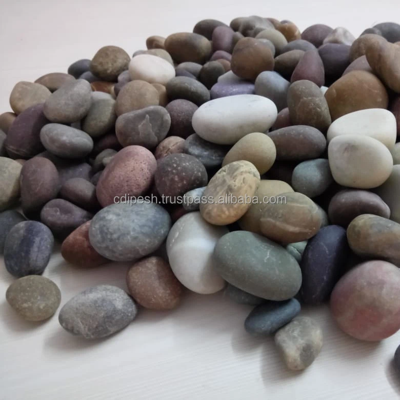 natural stone near me / grey white Blue and Green yellow pebbles Stone for Garden Bags Customized multi color pebbles stone