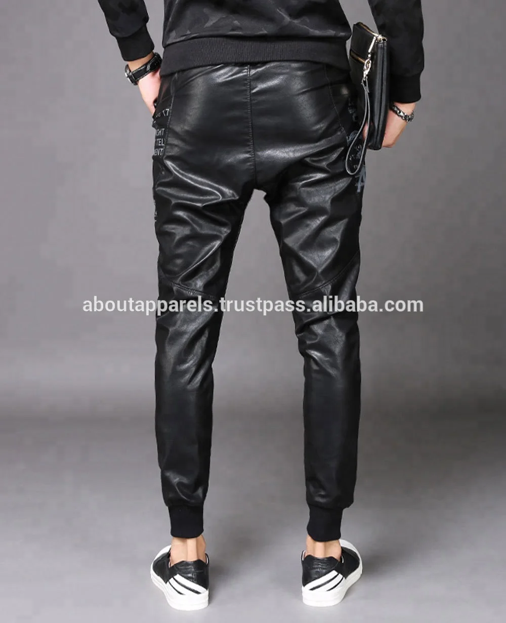 100% Genuine Top quality Buffalo Leather Pants For Men genuine sheepskin motorbike Leather Pants