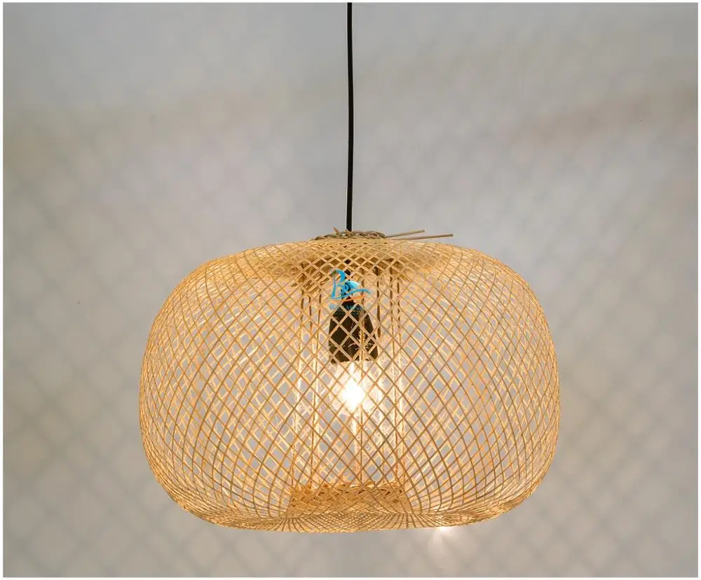 Unique Round Bamboo Lamp Shade. Bamboo Pendant Light from Vietnam handicraft