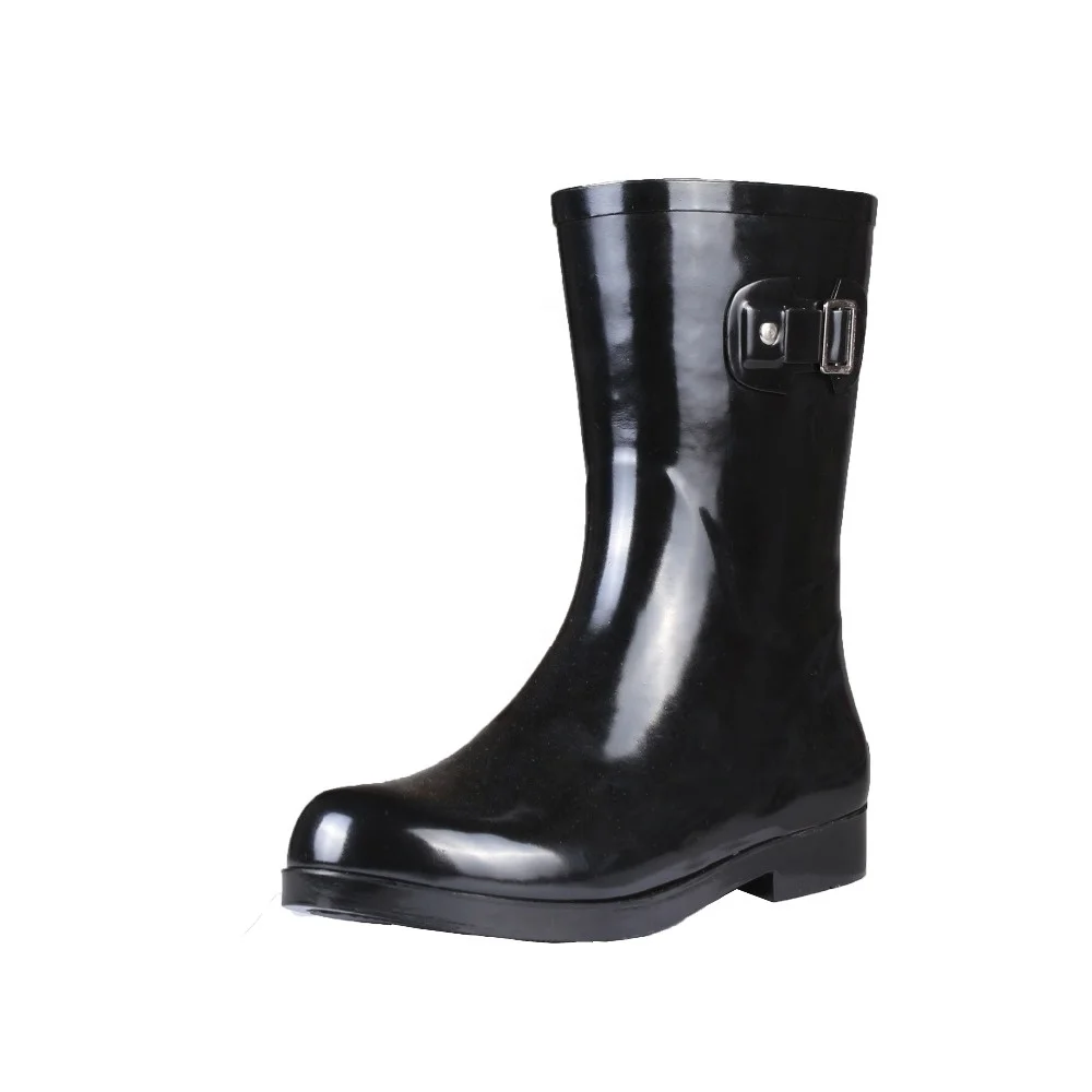 
china design your own colorful silicone rubber wellington women rain boots with buckle ladies fashion gumboots 