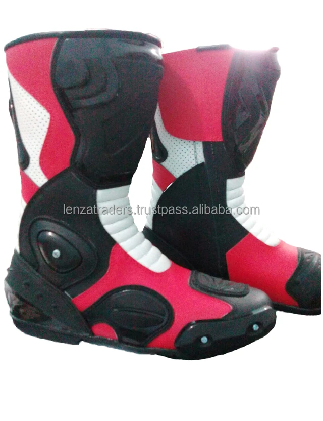 
Mens Leather Speed Motorbike Boots Racing Shoes 