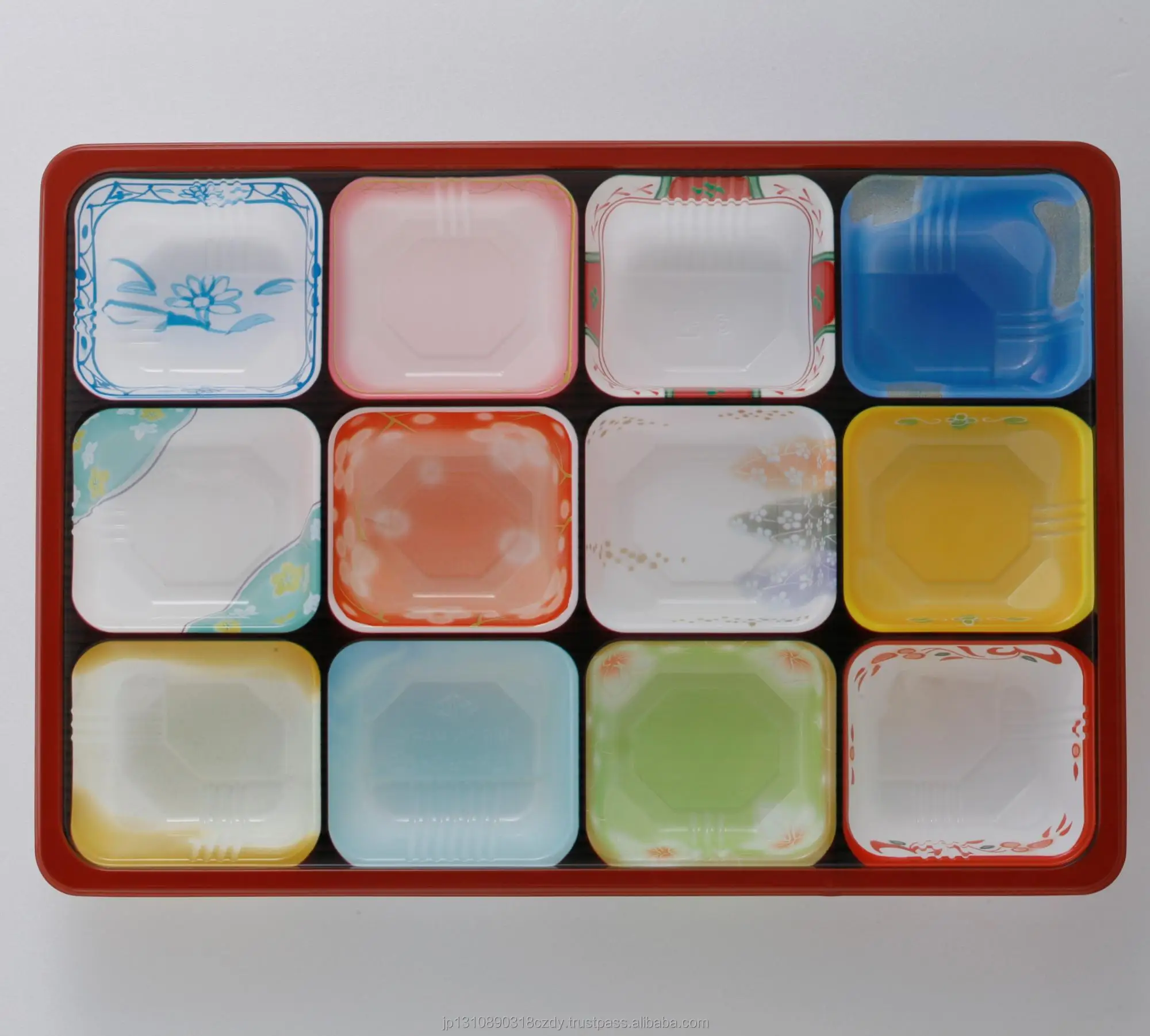 Hot selling Japanese disposable bento box paper packaging 12 compartment sushi restaurant hotel takeaway 300 pieces