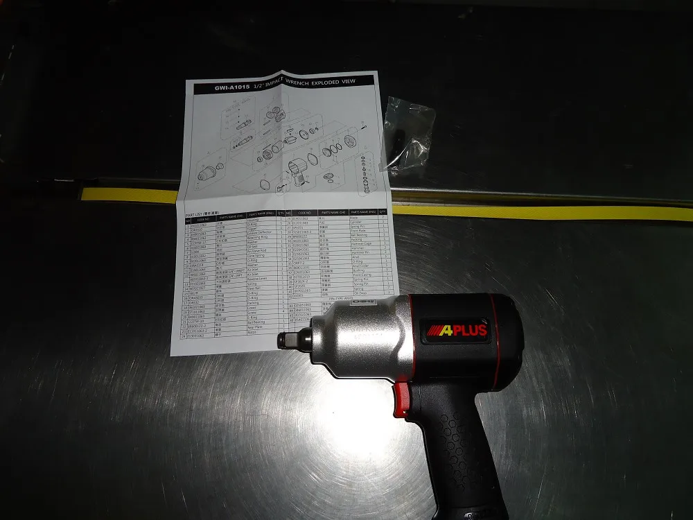 GWI-A1015, 1/2 INCH COMPOSITE HOUSING AIR IMPACT WRENCH LIGHT WEIGHT MORE POWERFUL