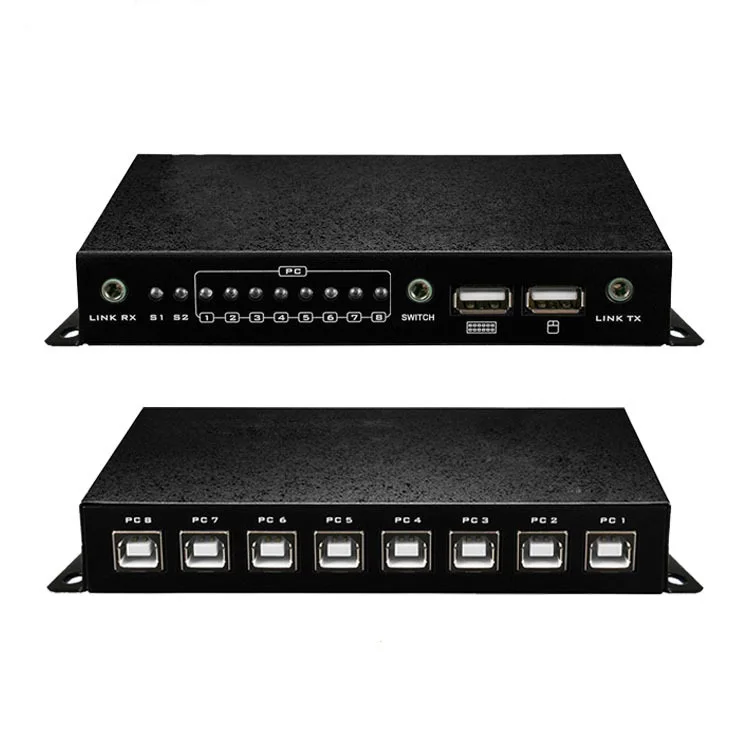 
Wholesale 8 Port USB Synchronous Controller Keyboard and Mouse Synchronizer for Multiple PCs Game Control with Cables 