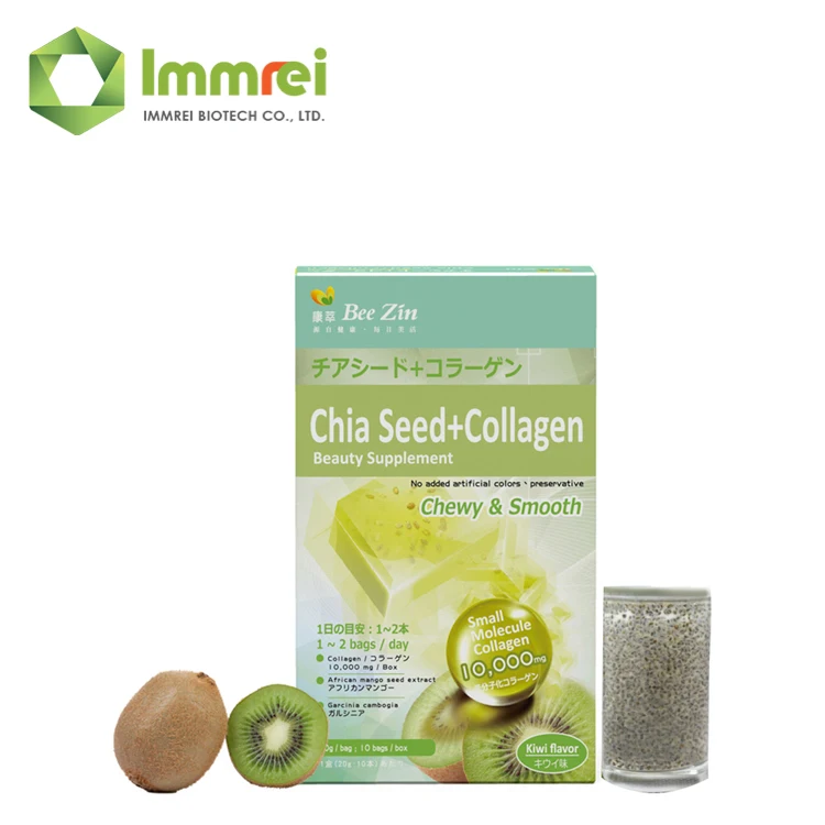 Fruit Kiwi Flavor Skin Care Collagen Jelly Chia Seed Food