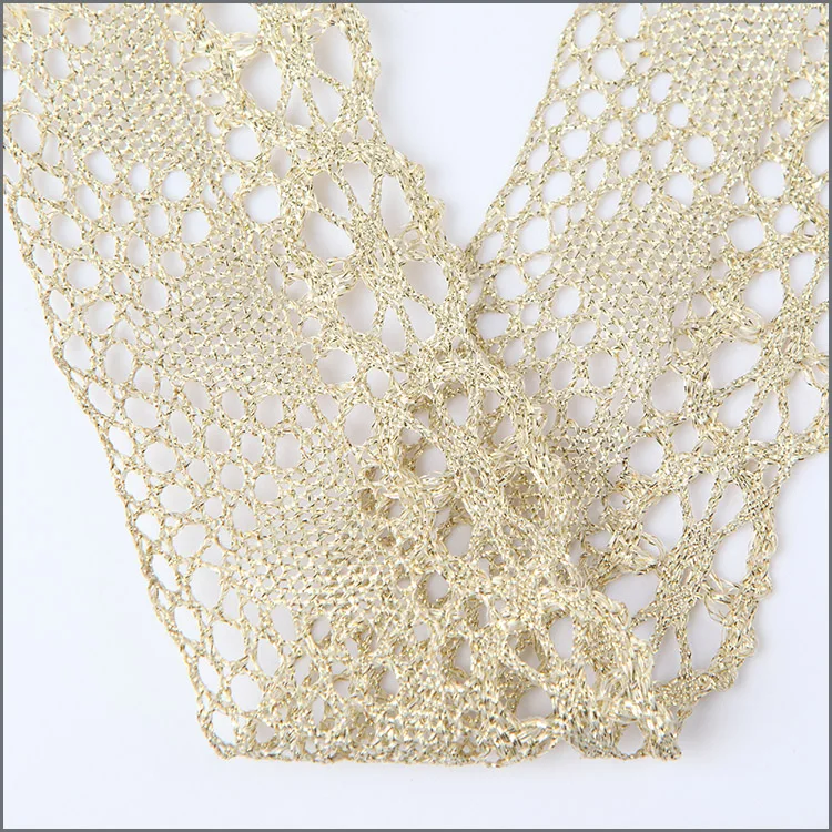 Metallic GOLD Embroidery Lace Trim for Bridal