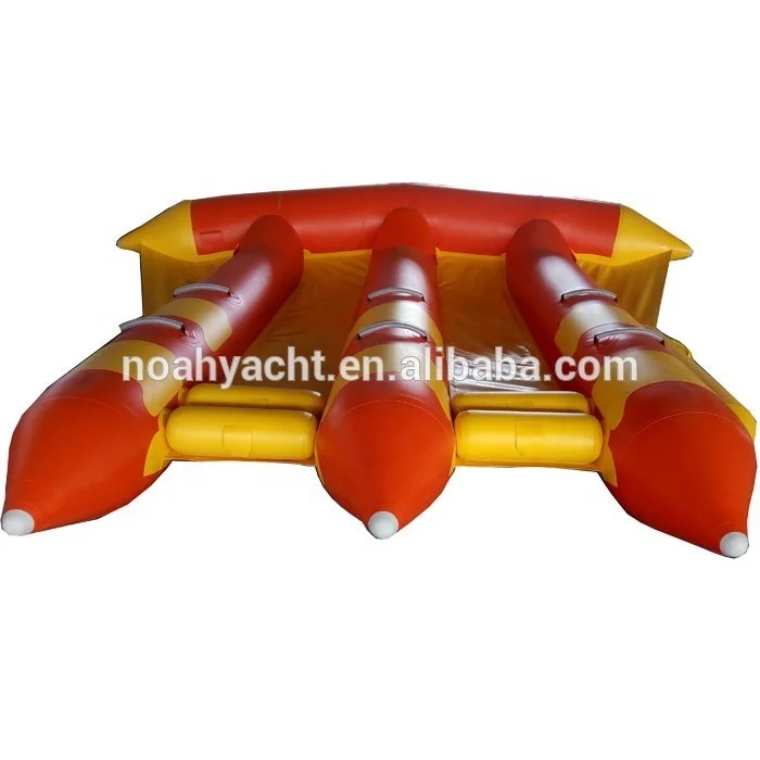 Hot PVC High Speed Fly Fish Inflatable Banana Water Toys Boat  for 6 People