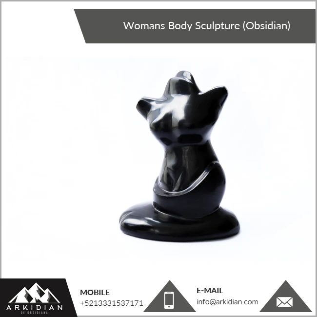 Polished Decorative Obsidian Woman Body Sculpture Supplier
