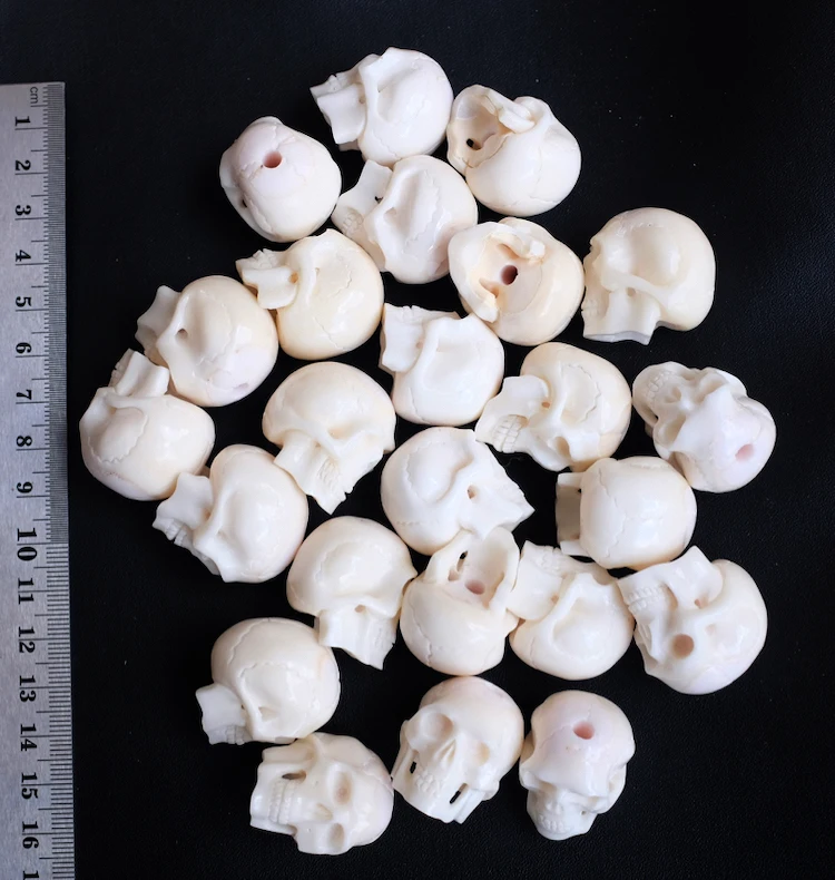 Affordable Ox Bone Craft Skull Beads, Skull Pendant 100% Cow Bone in Handmade Jewelry Making