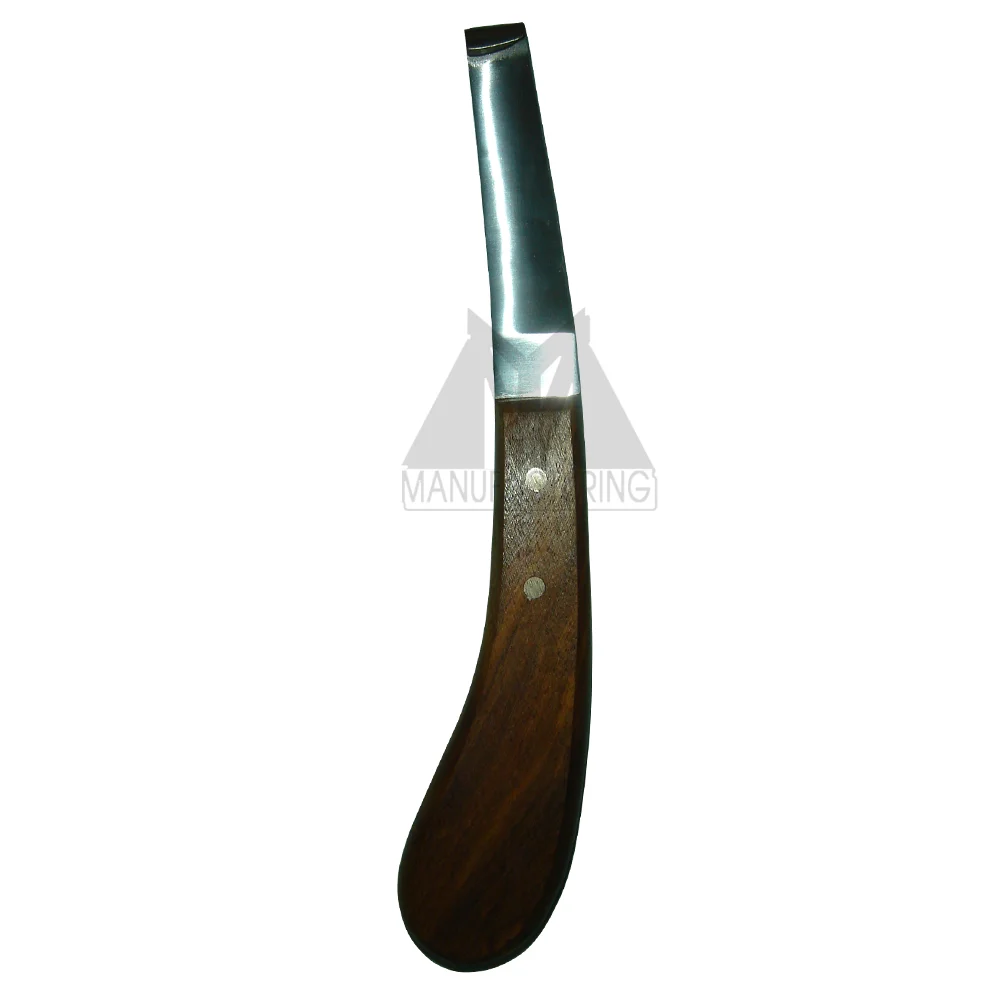 Stainless Steel Hoof Knife With Wood Handle Veterinary Instruments Wholesale Hoop Knife Made In Pakistan