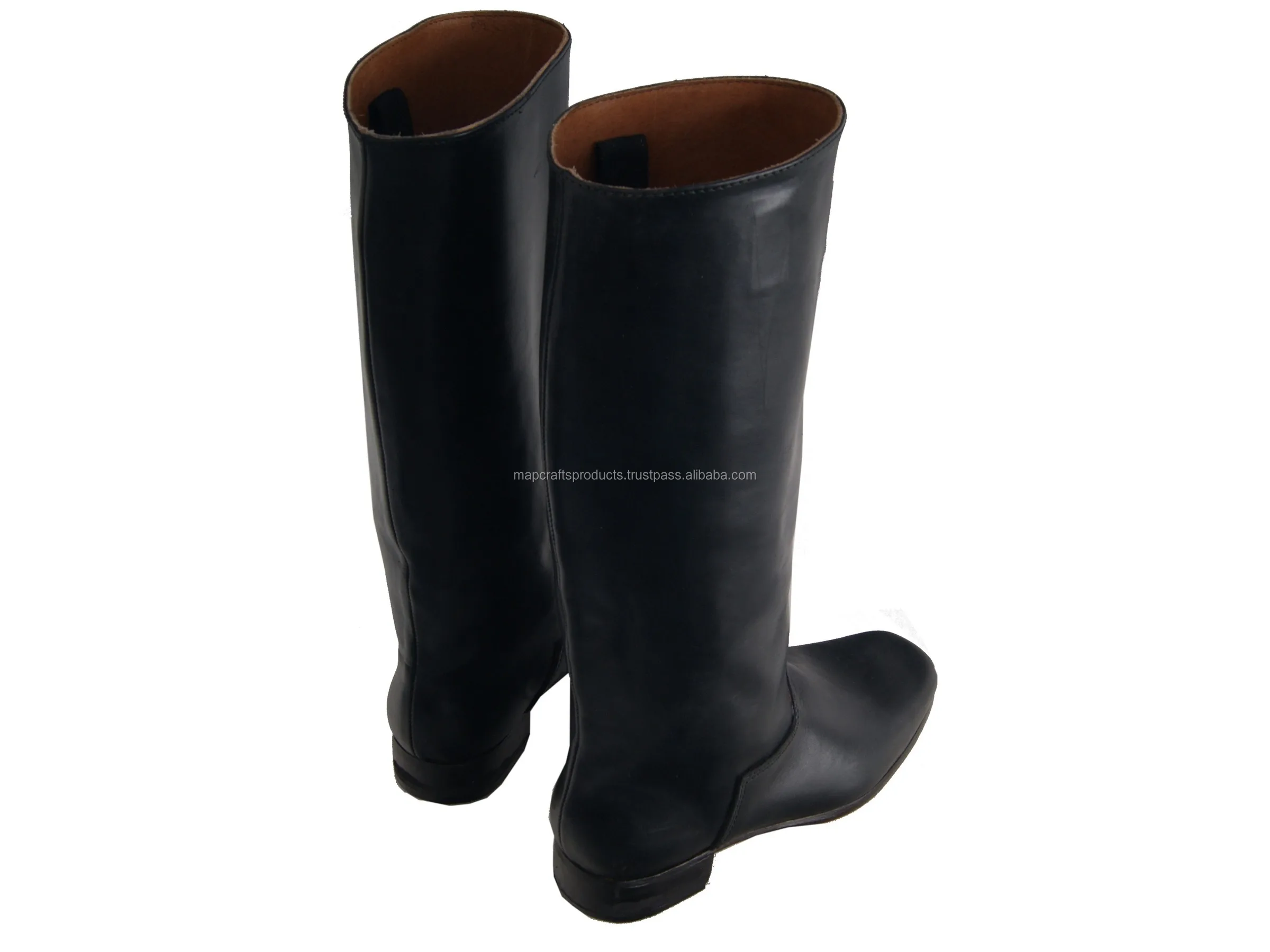 High Quality 100% Genuine Leather WW2 Jack Boots Lace-Up Closure Flat & Design Height Increasing Feature Custom Logo Embroidery