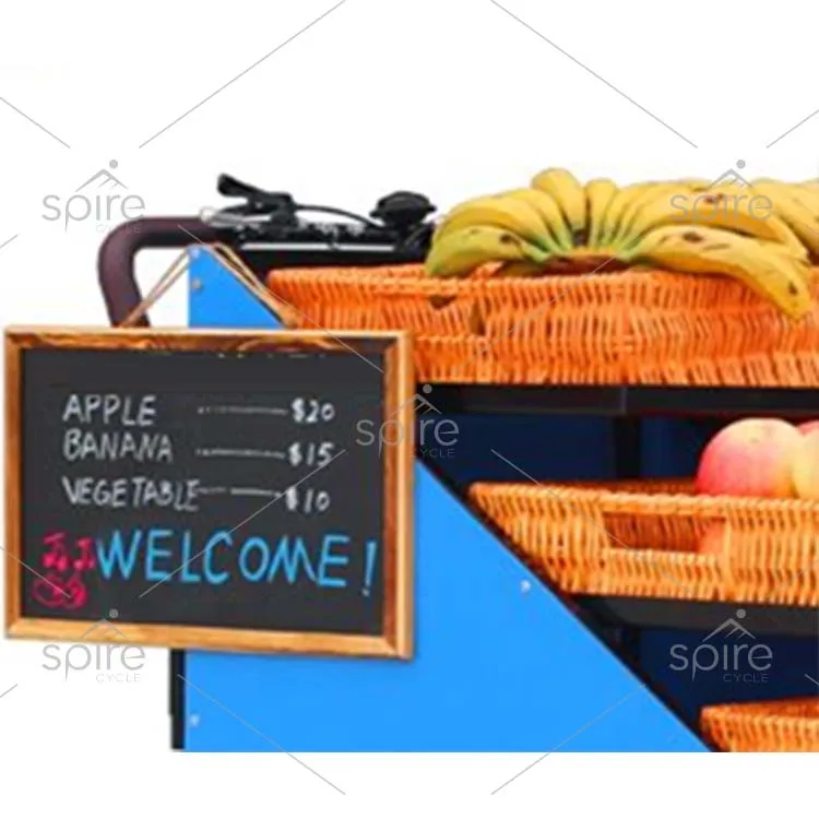 electric fruit tricycle 4 baskets with 6 speeds