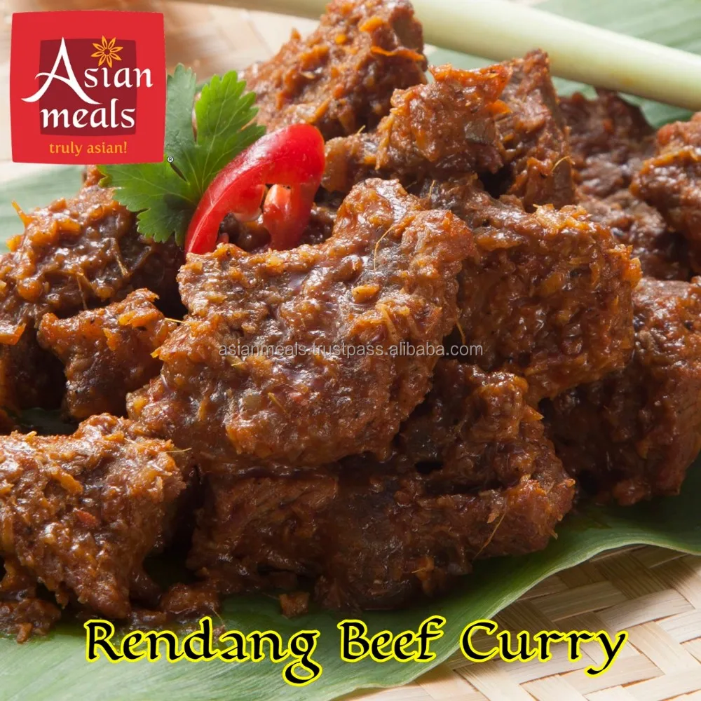 Top Quality Delicious Cooked Lemongrass Coconut Rendang Meat Curry Paste with Exotic Spicy Taste Become Very Homey Dish Malaysia