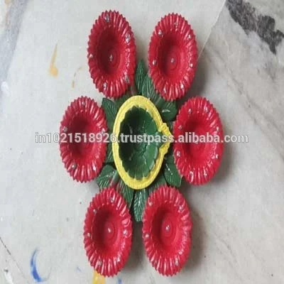 
Colorful and decorative diwali diya 