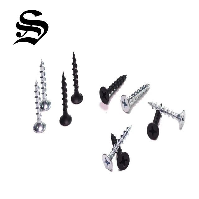 
Coarse thread or fine thread Taiwan black phosphated Steel Drywall Screw 