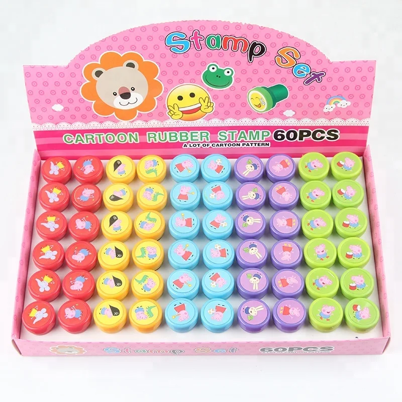 Factory Custom children toy stamp/Letter and digits toy round model stamps