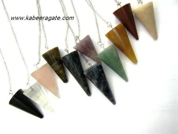 Wholesale Pendulum : Mix Stone Cone Shape Pendulums
