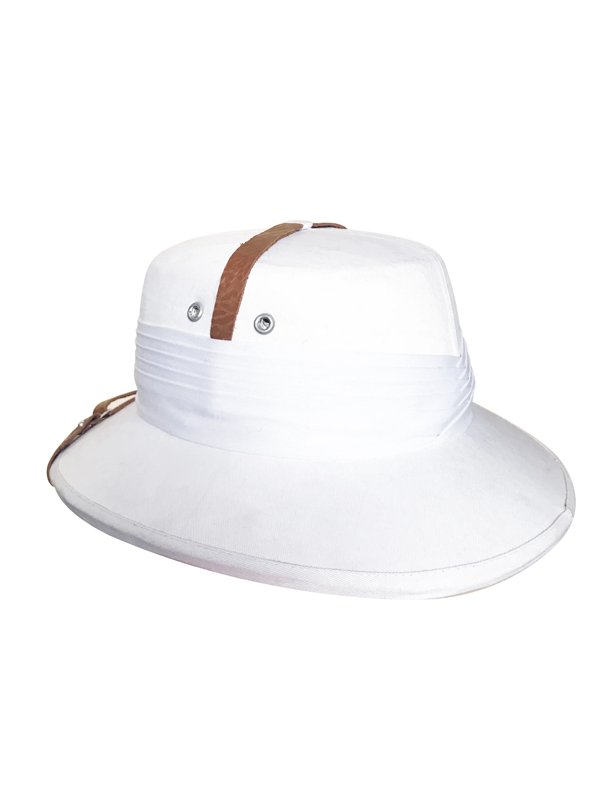 HIGH QUALITY hats WHITE BOWLER PITH HELMET MADE IN VIETNAM up to size 7 3/8 comfortably Material