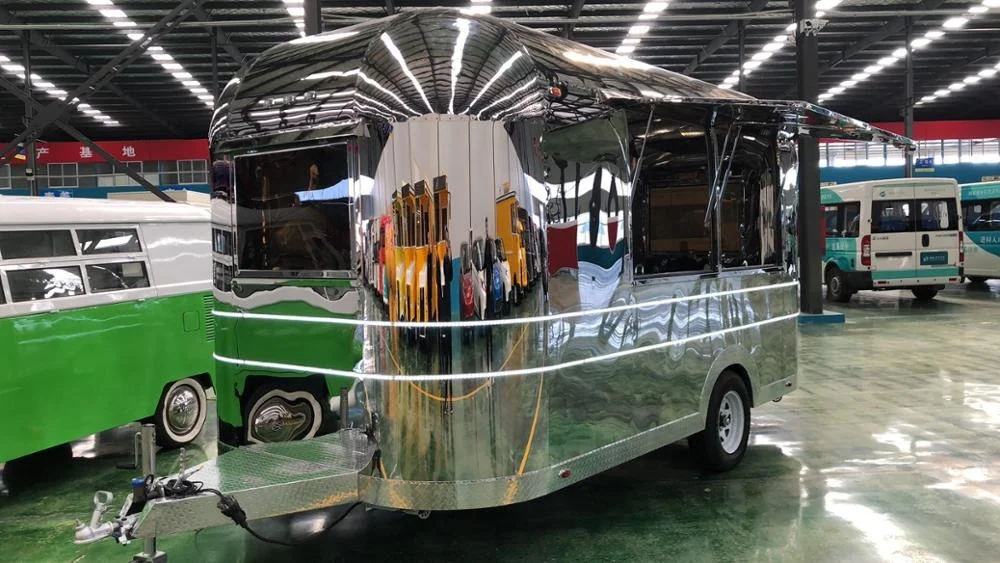 
2019 new design stainless steel airstream food trailer electric cargo bike hot dog cart catering trailers for sale 