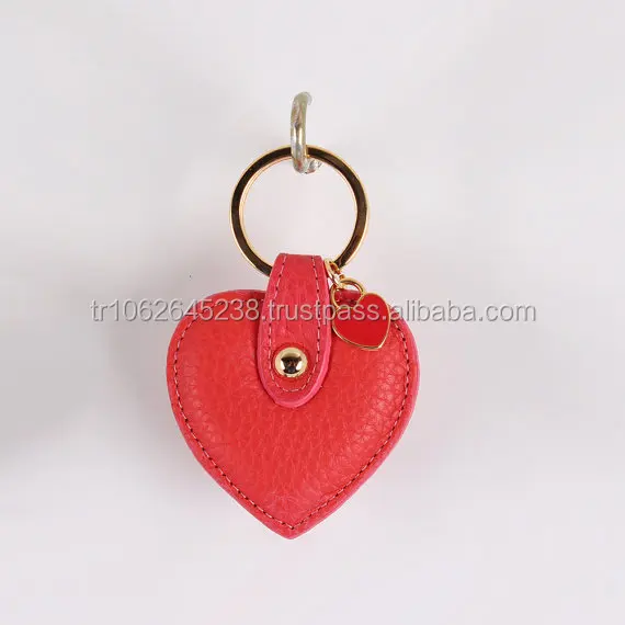 handmade leather heart keychain
