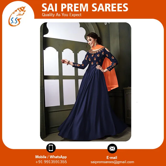 Indian Party Wear Gown Designer 2023 Evening Gowns Latest Design one Piece Party Dress At Best Price