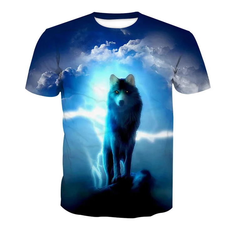 Wholesale 3d Animal Fox Sublimation Chinese T Shirt Unisex Printed Oversized T-Shirt Wholesale 3d Embossed Printing T Shirt